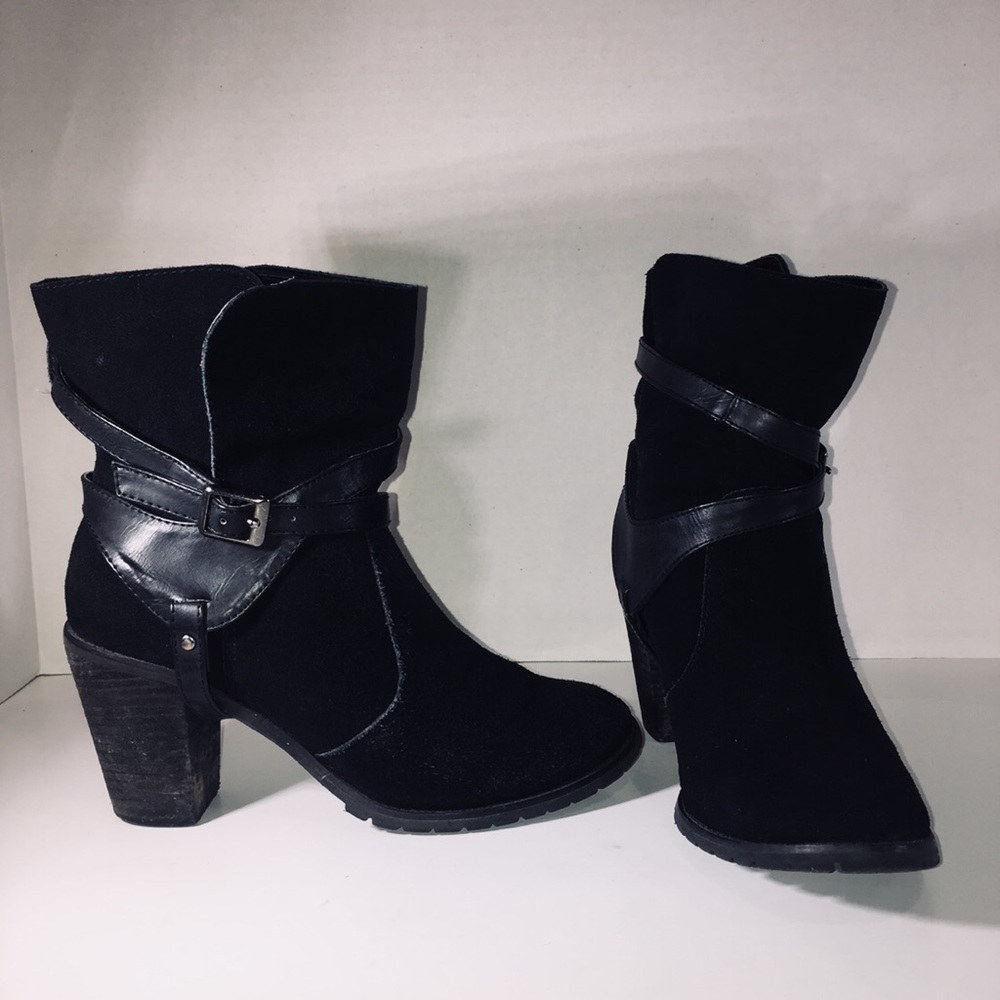 Restricted Black Suede Motorcycle Boots - Picture 2 of 8